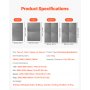 VEVOR Full Size Bunkie Board, 1.5 in Bed Board Slats with 200D Oxford Cloth, Wooden Mattress Support for Full Size Bed, Easy Assembly Support Under Mattress, 2 Piece, Gray