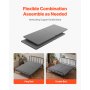 VEVOR King Size Bunkie Board, 1.5 in Bed Board Slats with 200D Oxford Cloth, Wooden Mattress Support for King Size Bed, Easy Assembly Support Under Mattress, 4 Piece, Gray