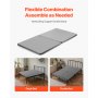 VEVOR Twin Size Bunkie Board, 1.5 in Bed Board Slats with 200D Oxford Cloth, Wooden Mattress Support for Twin Size Bed, Easy Assembly Support Under Mattress, 2 Piece, Gray