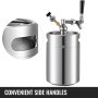 VEVOR Beer Mini Keg 169 Oz, Mini Keg Growler w/Tap Faucet, Pressurized Growler 304 Stainless Steel Pressurized Beer Growler with Co2 Pressure Regulator, Beer Dispenser Portable Carbonated Growler