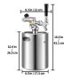 VEVOR Beer Mini Keg 169 Oz, Mini Keg Growler w/Tap Faucet, Pressurized Growler 304 Stainless Steel Pressurized Beer Growler with Co2 Pressure Regulator, Beer Dispenser Portable Carbonated Growler