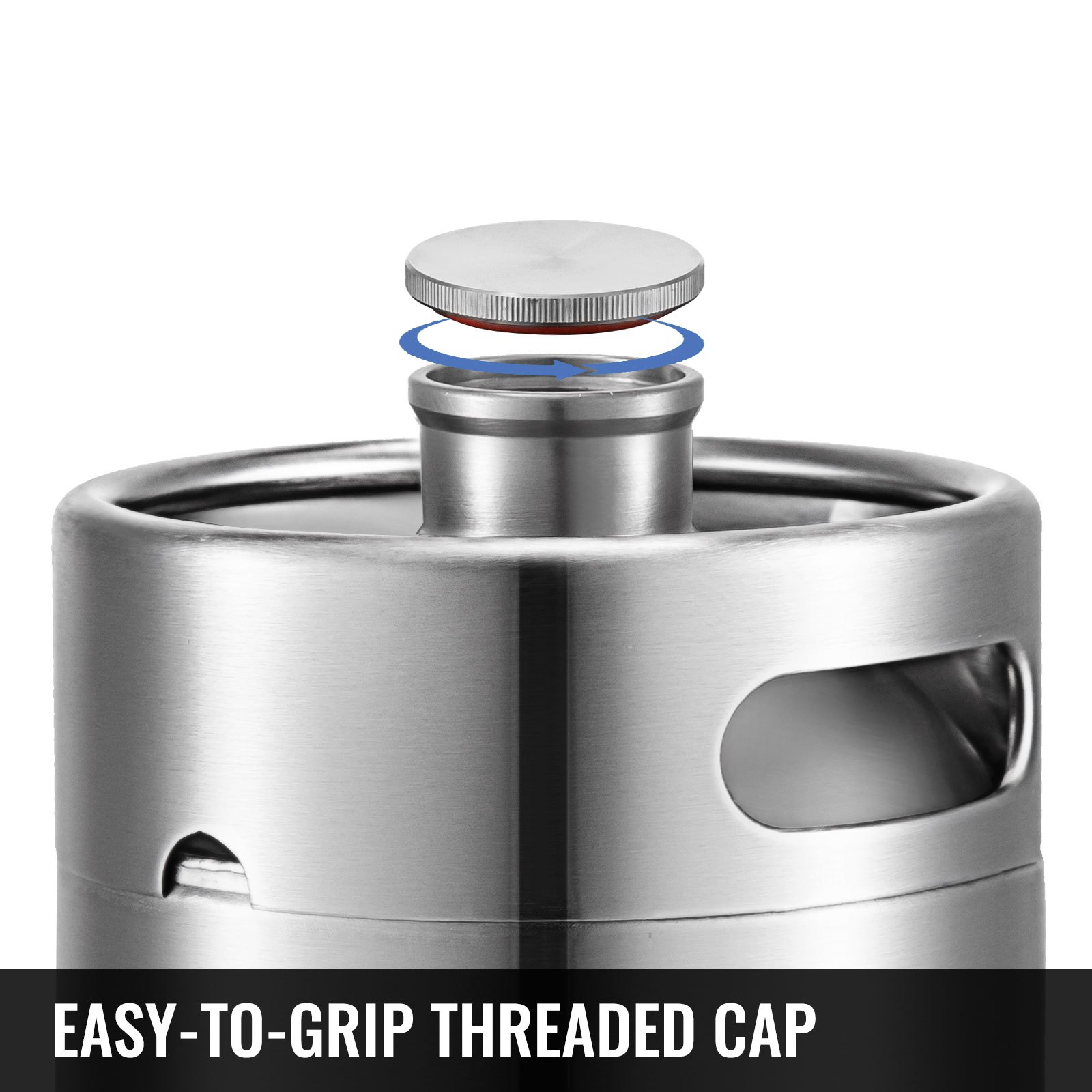 VEVOR Beer Mini Keg 169 Oz, Mini Keg Growler w/ Tap Faucet, Pressurized Growler 304 Stainless Steel Pressurized Beer Growler with Co2 Pressure Regulator, Beer Dispenser Portable Carbonated Growler