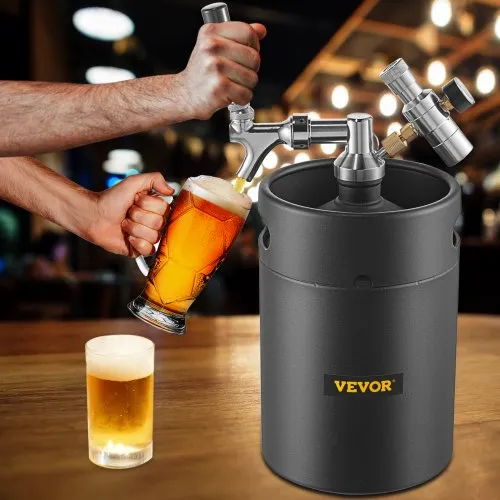 Bee Gowle Tap System, 170Oz 5L Mini Keg, 304 Stainless Steel Pressurized Beer Growler Keg Growler Pressure Display Co2 Regulator Faucet Leak Proof R%2f16286357035