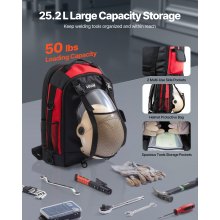 VEVOR 25.2L Welding Backpack 1680D Polyester Welder Backpack for Tool and Helmet