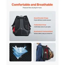VEVOR 25.2L Welding Backpack 1680D Polyester Welder Backpack for Tool and Helmet