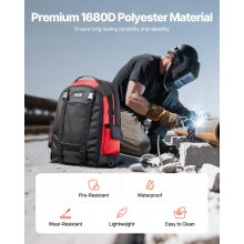VEVOR 25.2L Welding Backpack 1680D Polyester Welder Backpack for Tool and Helmet