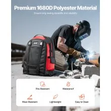 VEVOR 25.2L Welding Backpack 1680D Polyester Welder Backpack for Tool and Helmet