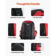 VEVOR 25.2L Welding Backpack 1680D Polyester Welder Backpack for Tool and Helmet
