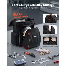VEVOR 35.6L Welding Backpack 600D Polyester Welder Backpack for Tools and Helmet