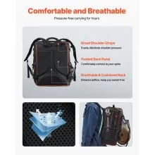 VEVOR 33L Welding Backpack 600D Polyester Welder Backpack for Tools and Helmet