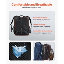 VEVOR 33L Welding Backpack 600D Polyester Welder Backpack for Tools and Helmet