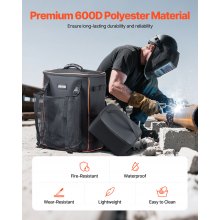 VEVOR 33L Welding Backpack 600D Polyester Welder Backpack for Tools and Helmet