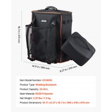 VEVOR 33L Welding Backpack 600D Polyester Welder Backpack for Tools and Helmet