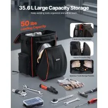 VEVOR 35.6L Welding Backpack 600D Polyester Welder Backpack for Tools and Helmet