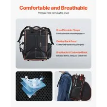 VEVOR 35.6L Welding Backpack 600D Polyester Welder Backpack for Tools and Helmet