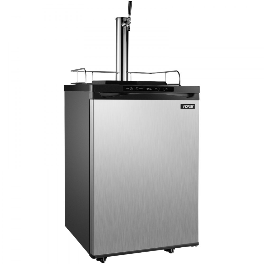 VEVOR Kegerators Beer Dispenser, Full Size Beer Kegerator Refrigerator, Single Tap Direct Draw Beer Dispenser w/LED Display, 23-83℉ Adjustable Dual Kegerator w/Complete Accessories, Stainless Steel