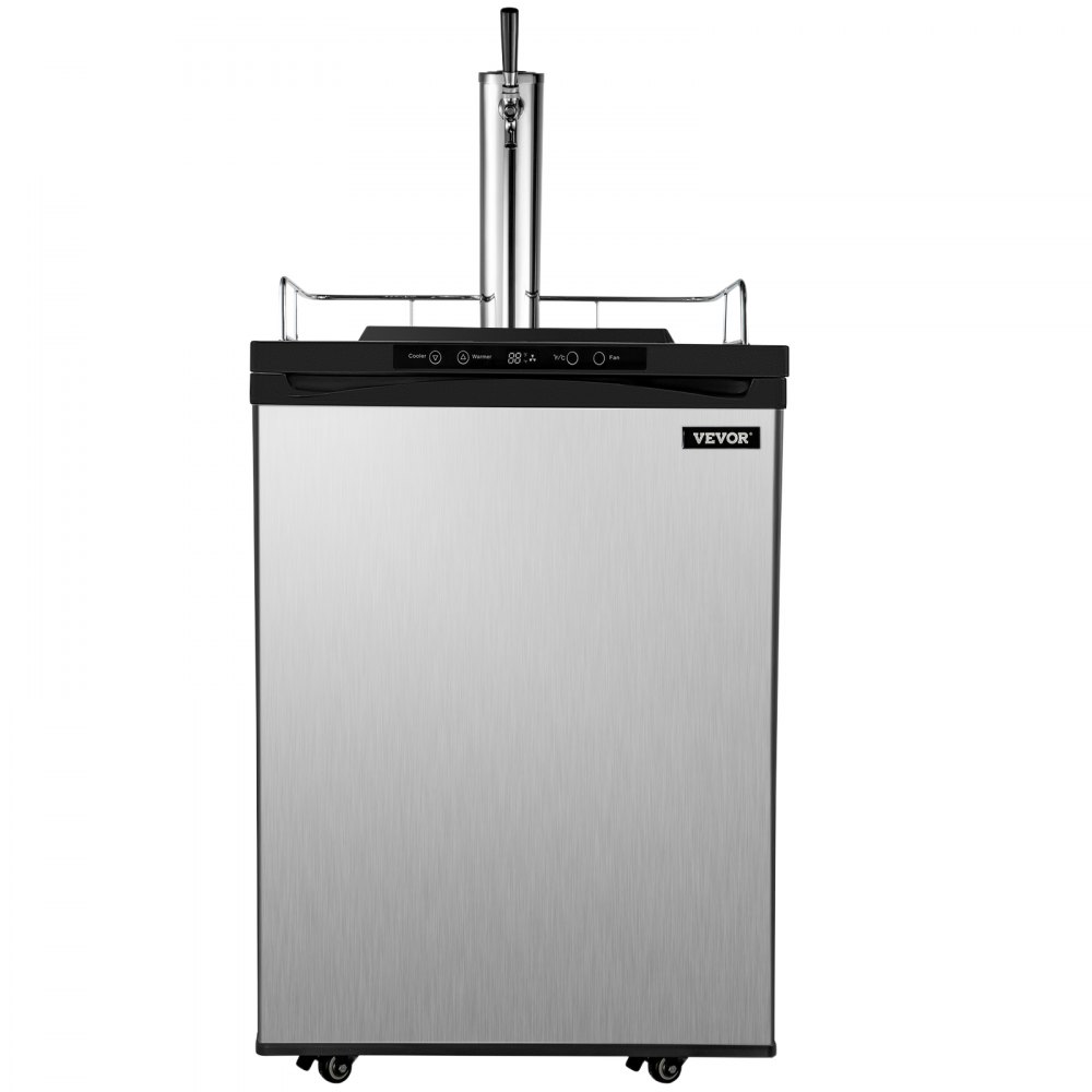 VEVOR Kegerators Beer Dispenser, Full Size Beer Kegerator Refrigerator, Single Tap Direct Draw Beer Dispenser w/LED Display, 23-83℉ Adjustable Dual Kegerator w/Complete Accessories, Stainless Steel
