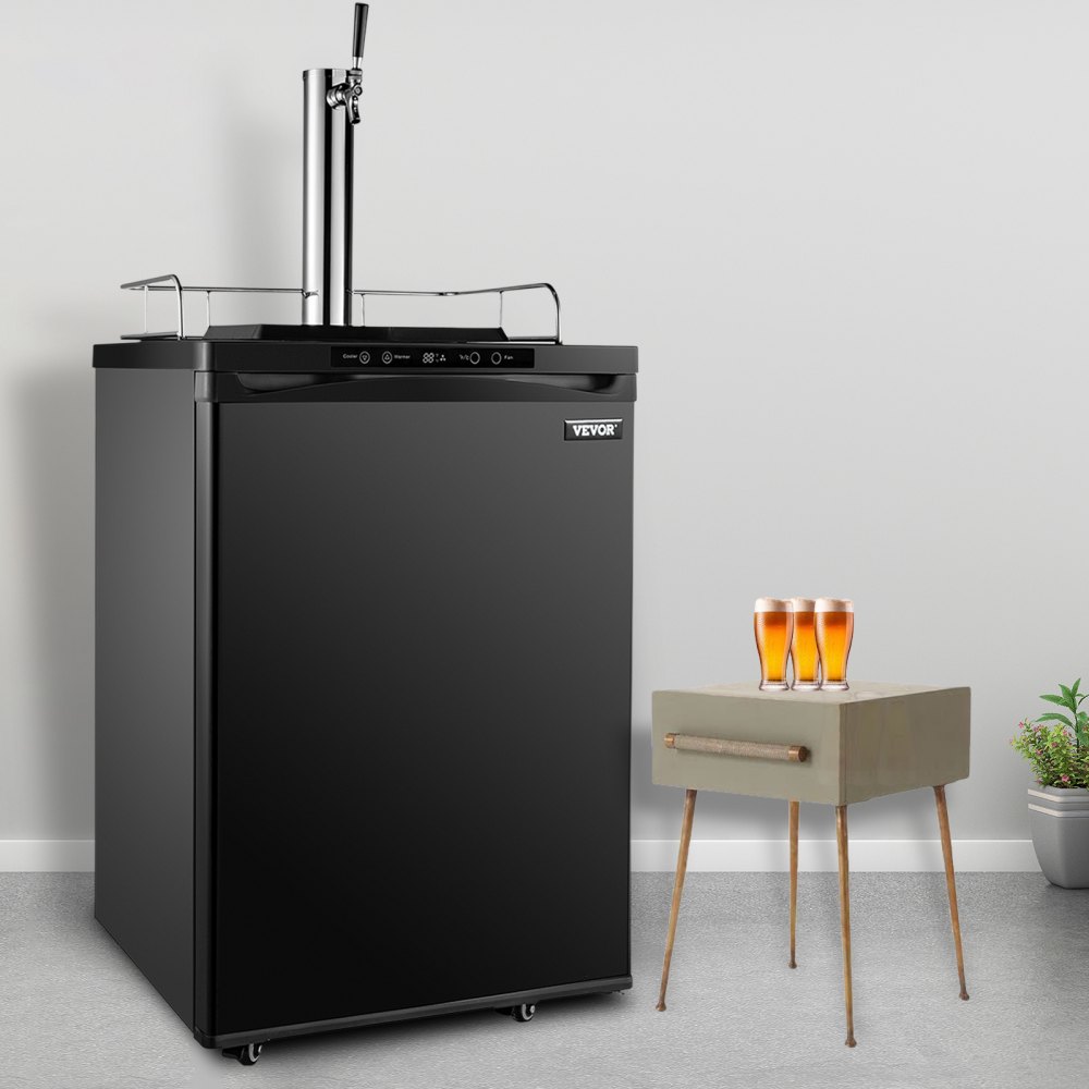 VEVOR Kegerators Beer Dispenser, Full Size Beer Kegerator Refrigerator, Single Tap Direct Draw Beer Dispenser w/LED Display, 23-83℉ Adjustable Dual Kegerator w/Complete Accessories, Black