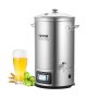 VEVOR Electric Brewing System, 8 GALLON Brewing Stock Pot, All-in-One Home Beer Brewer, 304 Stainless Steel Brewing Supplies with Panel, Includes Glass Lid, Handle, Spigot, Electronic Panel Control