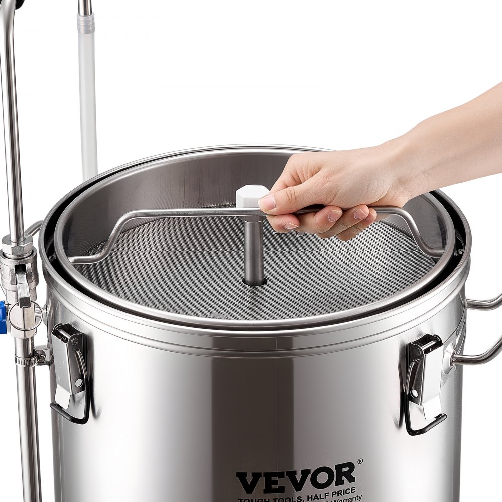 VEVOR Electric Brewing System, 9.2 Gal/35 L Brewing Pot, All-in-One Home Beer Brewer with Pump, Mash Boil Device with Panel, Auto/Manual Mode 100-1800W Power 25-100℃ Temp 1-180 min Timer Recipe Memory