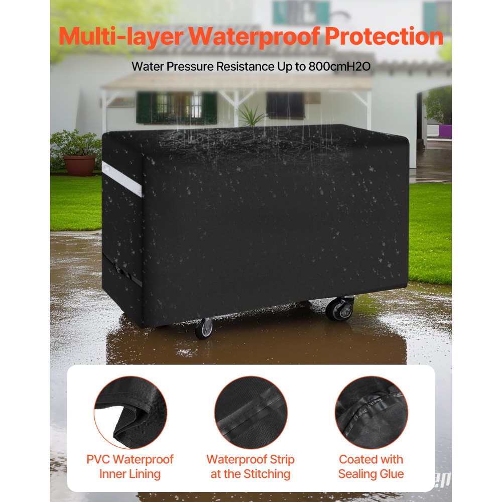 VEVOR Grill Cover, 66 inch BBQ Covers for Outdoor Grills, Waterproof, Fade Resistant, Weather Resistant Heavy Duty 600D Polyester, Easy On/Off, with Secure Buckles, Black