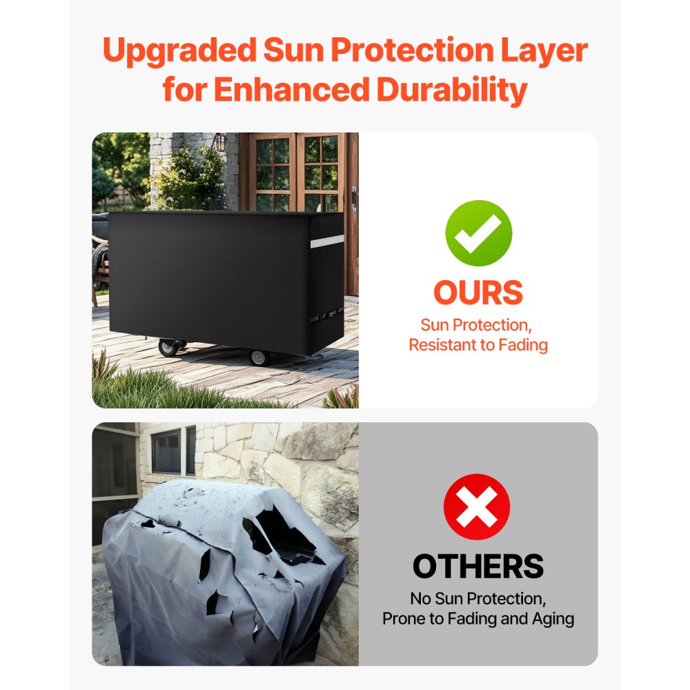 VEVOR Grill Cover, 59 inch BBQ Covers for Outdoor Grills, Waterproof, Fade Resistant, Weather Resistant Heavy Duty 600D Polyester, Easy On/Off, with Secure Buckles, Black