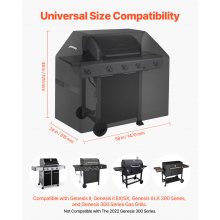 58 inch Grill Cover Heavy Duty BBQ Gas Grill Cover Outdoor Barbecue Waterproof