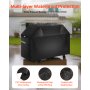 VEVOR Grill Cover, 48 inch BBQ Covers for Outdoor Grills, Waterproof, Fade Resistant, Weather Resistant Heavy Duty 600D Polyester, Easy On/Off, with Hook-and-Loop Straps, Black