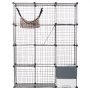 VEVOR Large 4-tier Cat Cage, 41 x 14 x 55", Detachable Metal Wire Cat Enclosure, with Litter Box Hammock Ramp ladders, Indoor & Outdoor Crate Exercise Place Ideal for Kitty, Small Animals, Black
