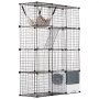 VEVOR Large 4-tier Cat Cage, 41 x 14 x 55", Detachable Metal Wire Cat Enclosure, with Litter Box Hammock Ramp ladders, Indoor & Outdoor Crate Exercise Place Ideal for Kitty, Small Animals, Black