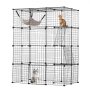 VEVOR Large 4-tier Cat Cage 41 x 28 x 55" Metal Wire Cat Enclosure with Hammock