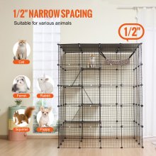 Cage pour chat VEVOR à 4 niveaux de grande taille 54 x 41 x 69 pouces Enclos pour chat en fil métallique avec hamac