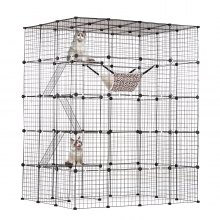 Large 4-tier Cat Cage 54 x 41 x 69" Metal Wire Cat Enclosure with Hammock