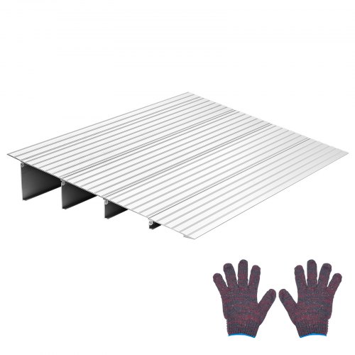 VEVOR Door Threshold Ramp, 115 mm Rise, Aluminum Alloy Threshold Ramp Rated 363 kg Load Capacity, Handicap Ramps for Home Steps for Wheelchair, Scooters, Power Chairs, Walkers, Bicycle, Tricycle