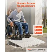 VEVOR Door Threshold Ramp, 4 inch Rise, Aluminum Alloy Threshold Ramp Rated 800 lbs Load Capacity, Handicap Ramps for Home Steps for Wheelchair, Scooters, Power Chairs, Walkers, Bicycle, Tricycle
