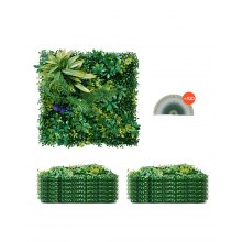 VEVOR Artificial Grass Wall Panels 12 PCS 20 x 20 inch 3D Greenery for Decor