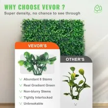 VEVOR 12PCS 10x10 inch Artificial Boxwood Panels, Boxwood Hedge Wall Mat,Artificial Grass Backdrop Wall, Privacy Hedge Screen UV Protected for Outdoor Indoor Garden Fence Backyard