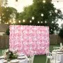 VEVOR 3D Flower Wall Panel, 12 PCS 15 x 15 inch, Artificial Floral Wall Background Mesh Backing Mat,Seamless Design&Easy Installation for Wedding Valentines Day Home Baby Party Backdrop Decor,Pink