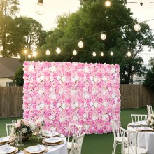 3D Flower Wall Panel 12 PCS 15x15 in Artificial Floral Mat for Wedding Privacy