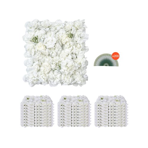 3D Flower Wall Panel 24 PCS 15 x 15 in Artificial Floral Background for Wedding