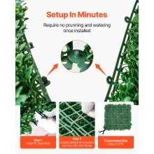Artificial Grass Wall Panels 8 PCS 20 x 20 in 3D Greenery for Decor Privacy