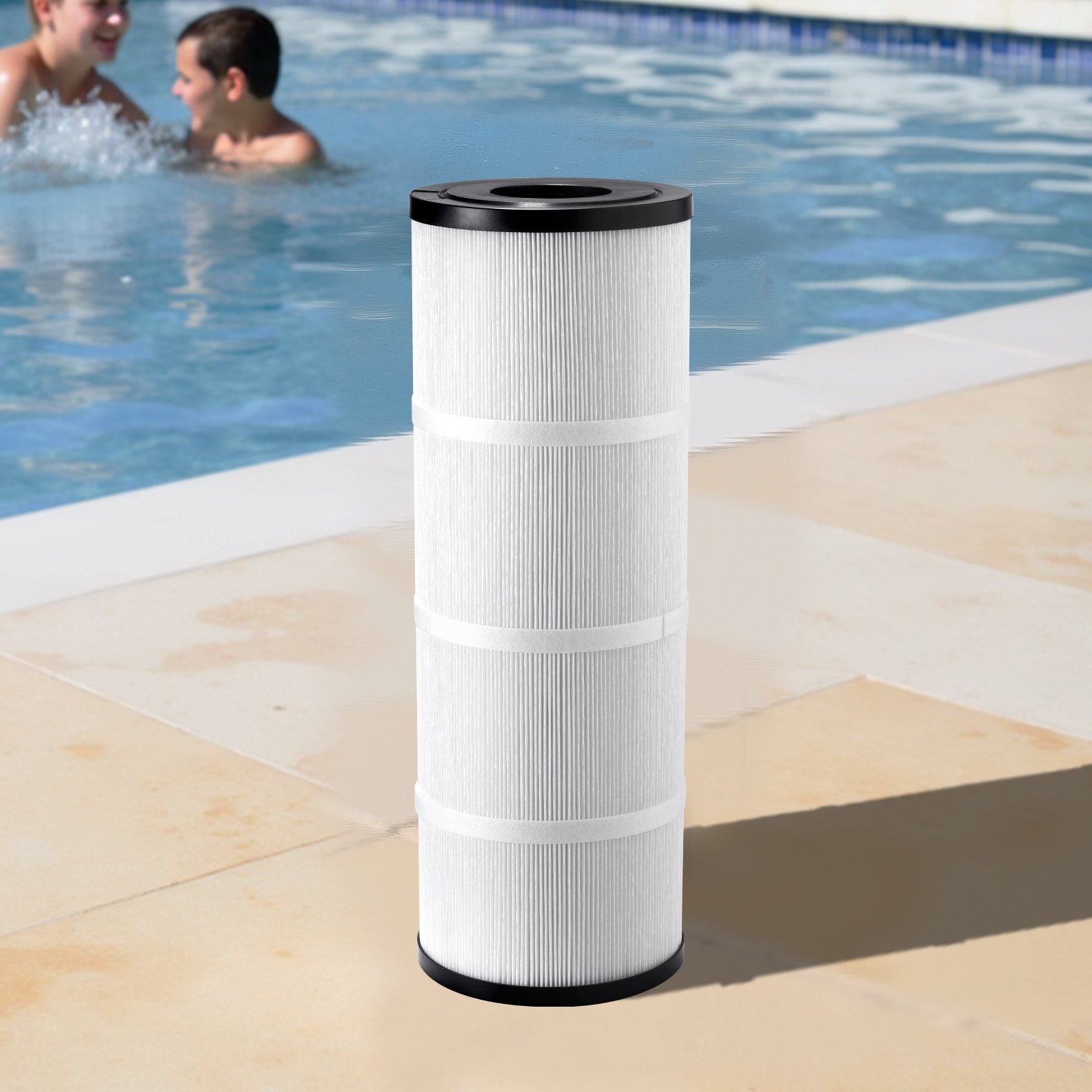 VEVOR Pool Filter Cartridge, 4x 80 Sq. Ft, Spa Hot Tub Filter Cartridge Replacement, Compatible with Pentair CCP320, Pleatco PCC80-PAK4, Secure for Kids & Pet, Easy to Clean