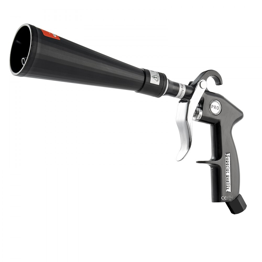 VEVOR Car Cleaning Gun, 6-9.2 Bar High-Pressure Air Blow Gun with 2 Set Nozzles, 360° Rotating Nozzle for Complete Cleaning, Quickly Blasts Dirt and Dust from Surface, Work with 1/4 NPT Air Compressor