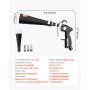 VEVOR Car Cleaning Gun, 6-9.2 Bar High-Pressure Air Blow Gun with 2 Set Nozzles, 360° Rotating Nozzle for Complete Cleaning, Quickly Blasts Dirt and Dust from Surface, Work with 1/4 NPT Air Compressor