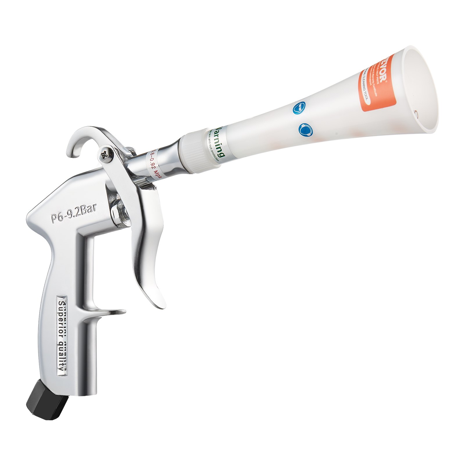 VEVOR Car Cleaning Gun, 6-9.2 Bar High-Pressure Air Blow Gun with 2 Set Nozzles, 360° Rotating Nozzle for Thorough Cleaning, Quickly Blasts Dirt and Dust from Surface, Work with 1/4 NPT Air Compressor
