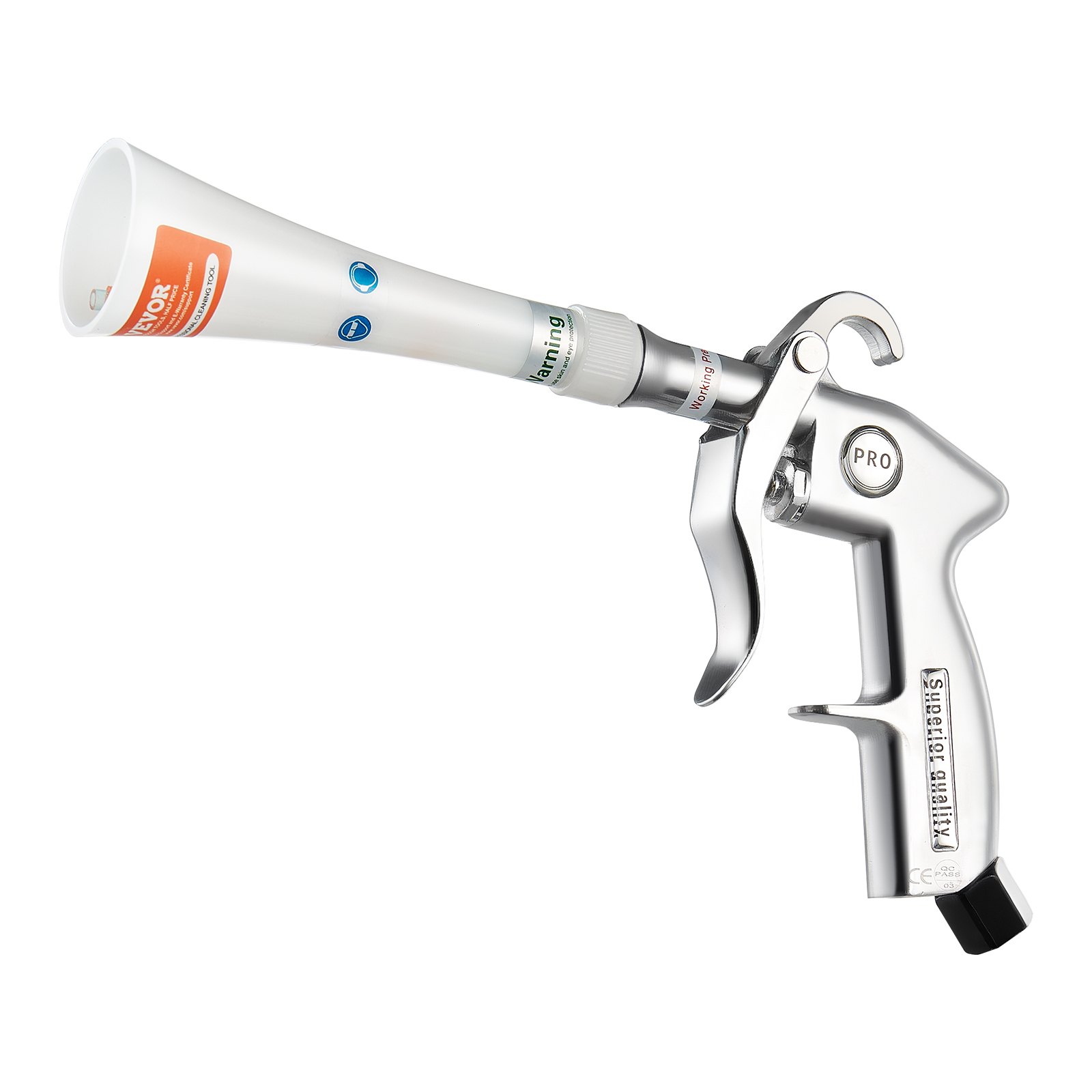 VEVOR Car Cleaning Gun, 6-9.2 Bar High-Pressure Air Blow Gun with 2 Set Nozzles, 360° Rotating Nozzle for Thorough Cleaning, Quickly Blasts Dirt and Dust from Surface, Work with 1/4 NPT Air Compressor