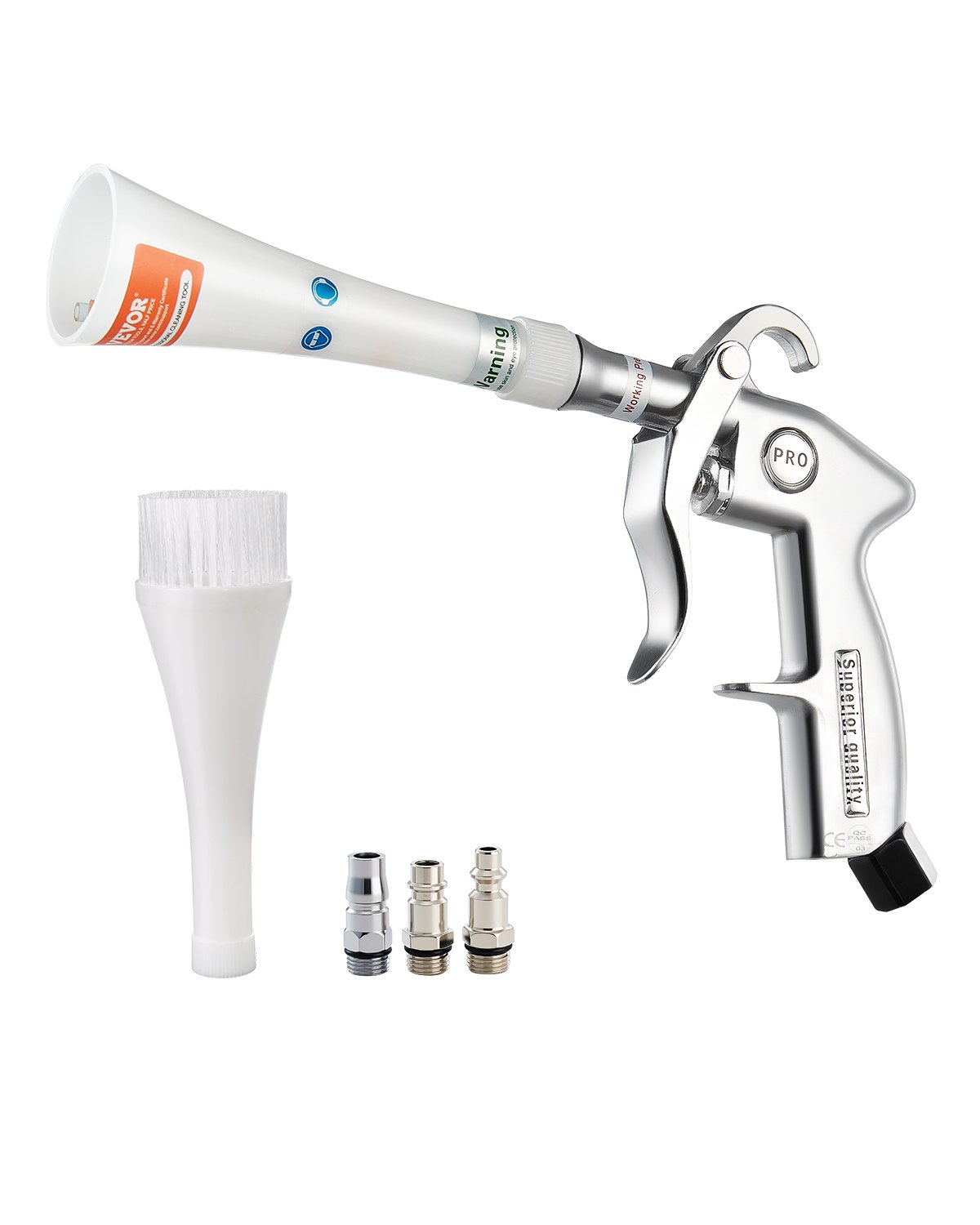 VEVOR Car Cleaning Gun, 6-9.2 Bar High-Pressure Air Blow Gun with 2 Set Nozzles, 360° Rotating Nozzle for Thorough Cleaning, Quickly Blasts Dirt and Dust from Surface, Work with 1/4 NPT Air Compressor