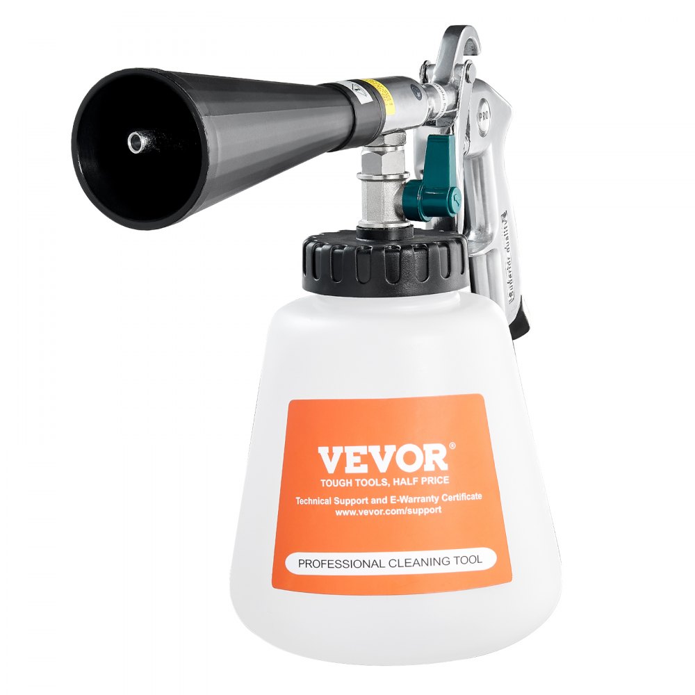 VEVOR Car Cleaning Gun, 6-9.2 Bar High-Pressure Air Blow Gun with 2 Set Nozzles & 1L Liquid Bottle, Vortex Cleaning Gun, Quickly Blasts Dirt and Dust from Surface, Suitable for 1/4 NPT Air Compressor