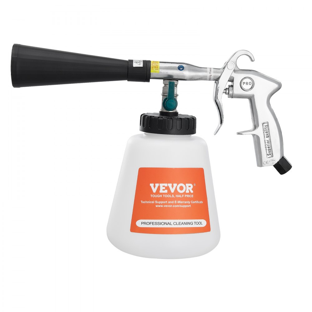 VEVOR Car Cleaning Gun, 6-9.2 Bar High-Pressure Air Blow Gun with 2 Set Nozzles & 1L Liquid Bottle, Vortex Cleaning Gun, Quickly Blasts Dirt and Dust from Surface, Suitable for 1/4 NPT Air Compressor