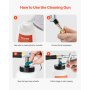 VEVOR Car Cleaning Gun 6-9.2Bar High-Pressure Air Blow Gun with 1L Liquid Bottle